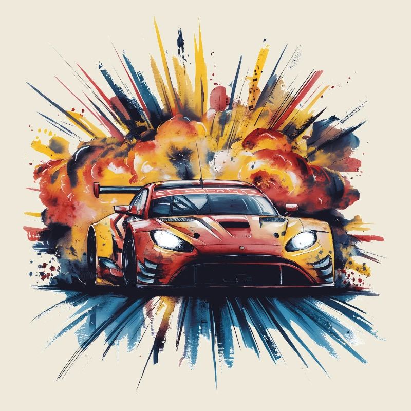 Gravure de peinture de voitures de course sportives plus rapides