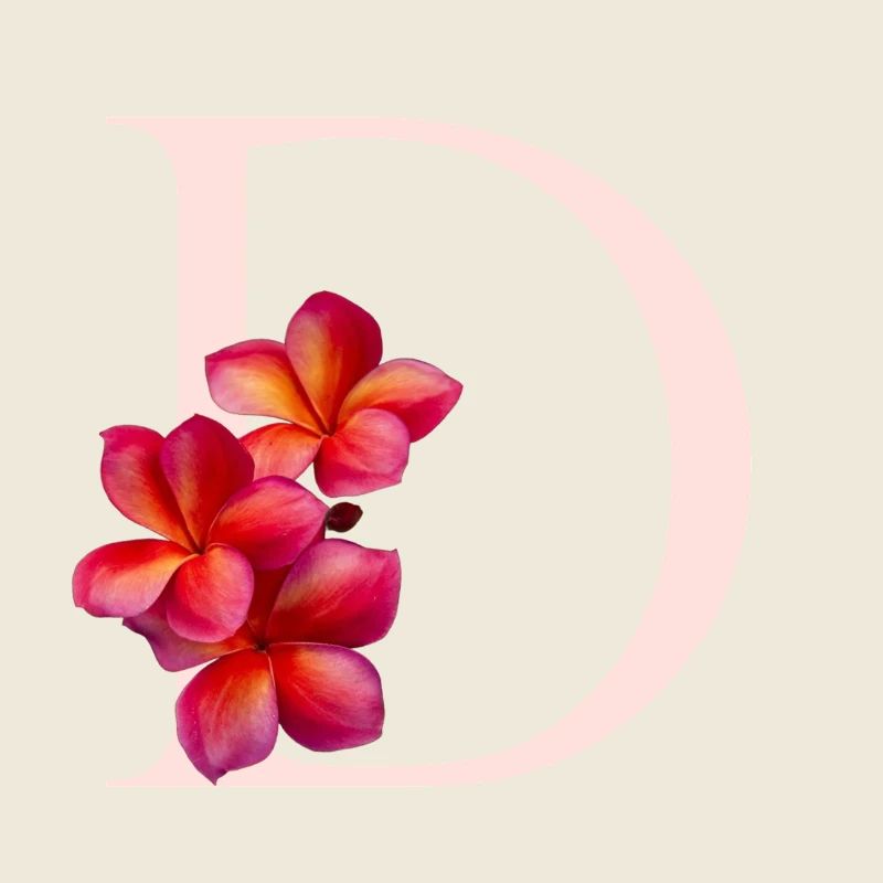 D Monogram with Frangipani