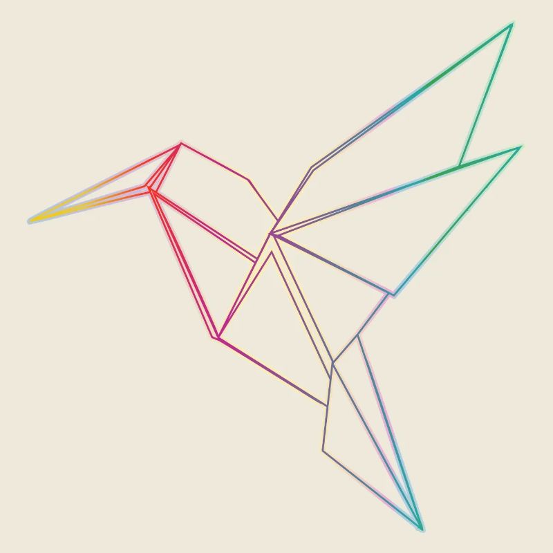 Geometrischer Kolibri Linien Design