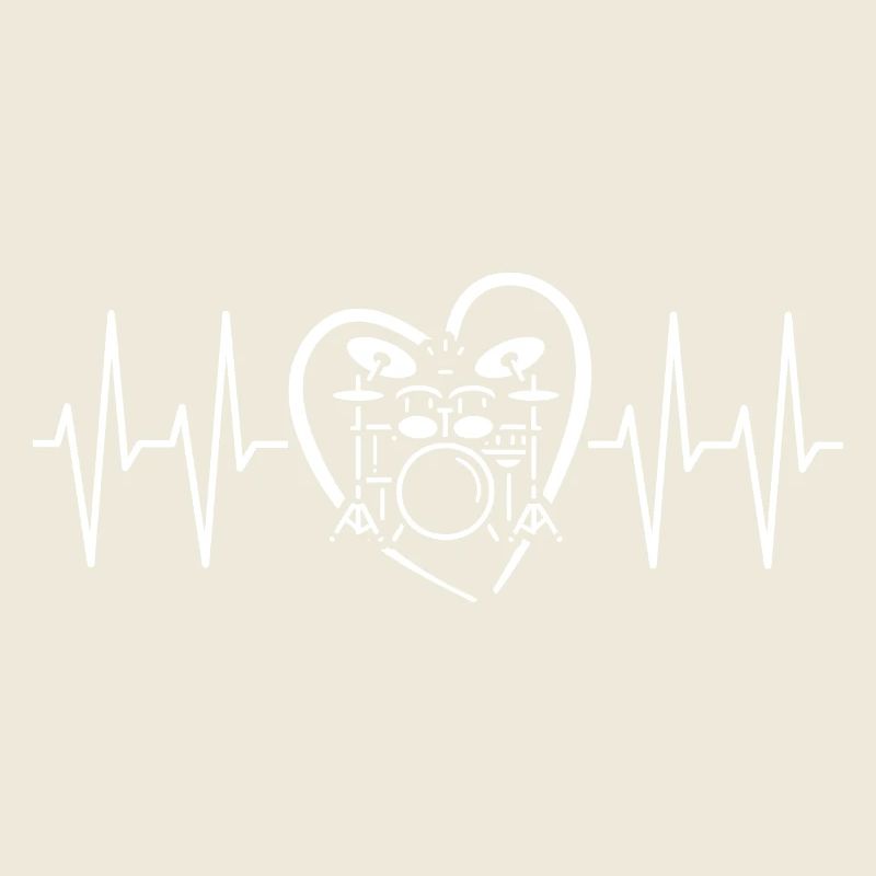 Kit de batterie avec Heart Line Rhythm Drummer Design