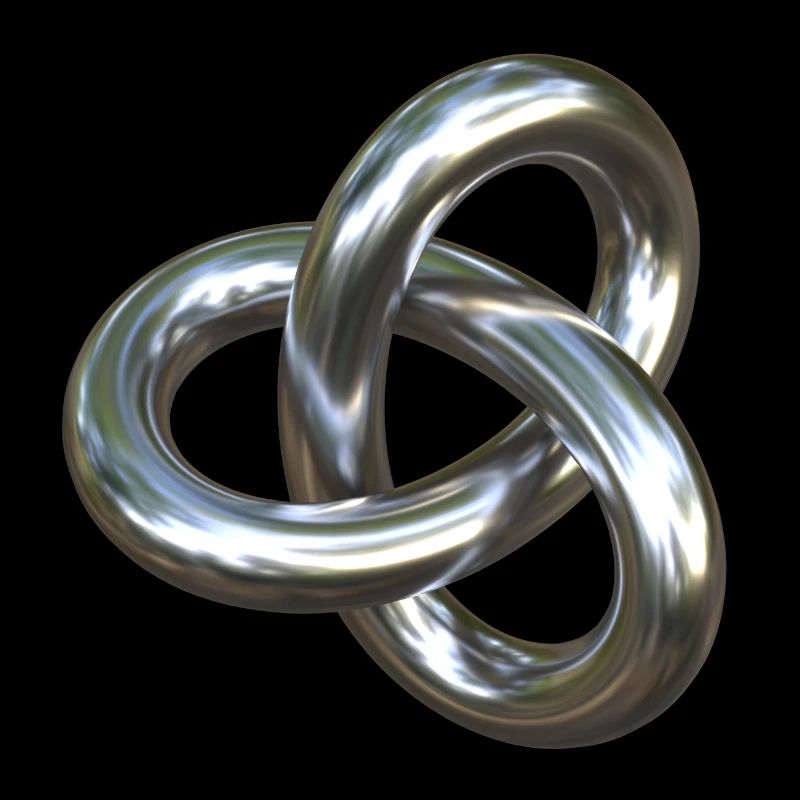 Torusknoten Silber 3D
