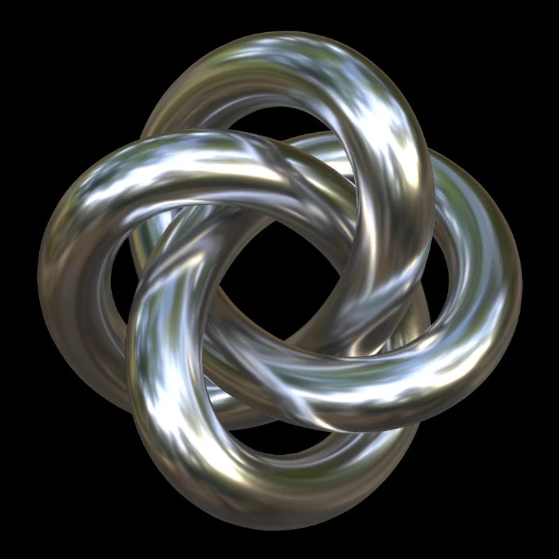 Torusknoten Silber 3D