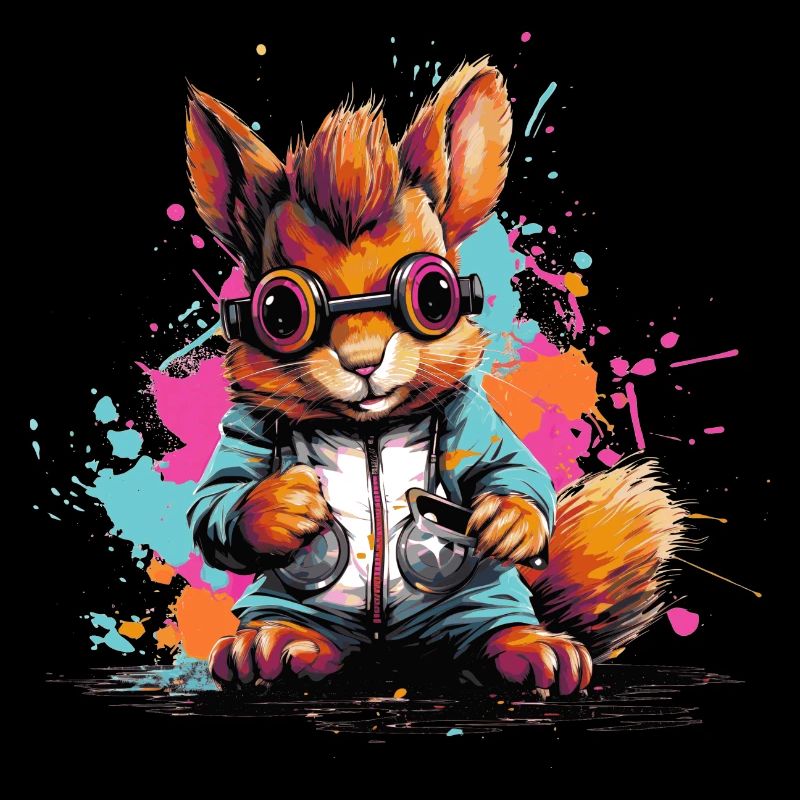 Pop Art Eichhörnchen mit Smartphone