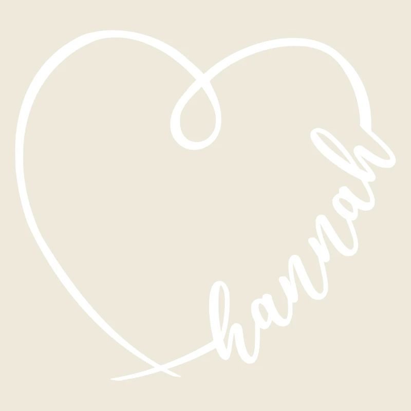 Hannah Name Calligraphy Heart