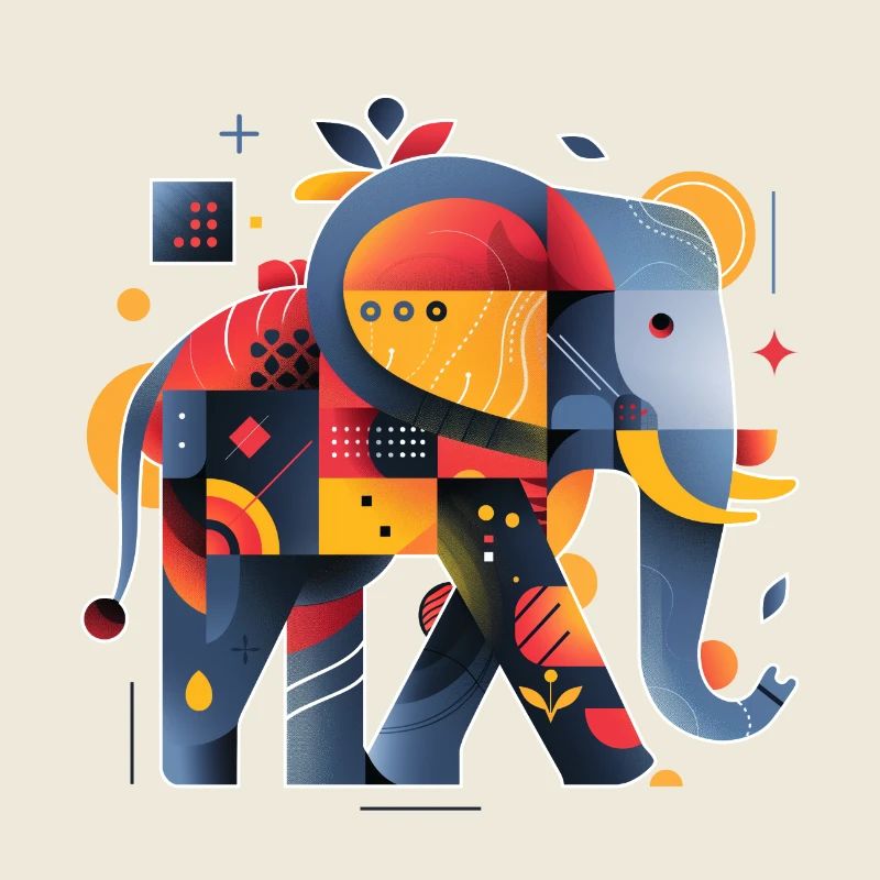 Elefant | abstraktes Kunstwerk