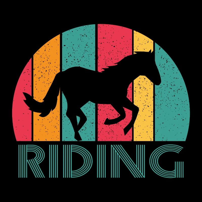 Chevaux Cavalier Rétro Vintage Design