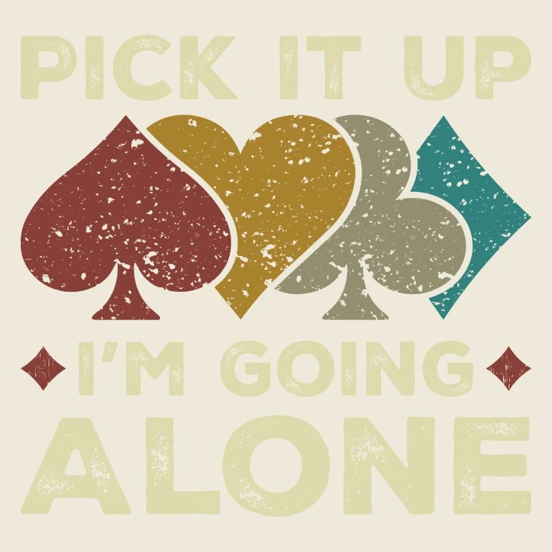 Pick It Up I'm Going Alone Vintage Euchre Card