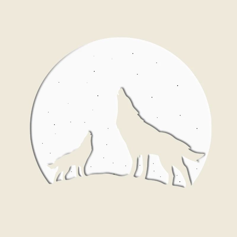 WÖLFE - WOLF - MOND - MONDSCHEIN - TIER - TIERE