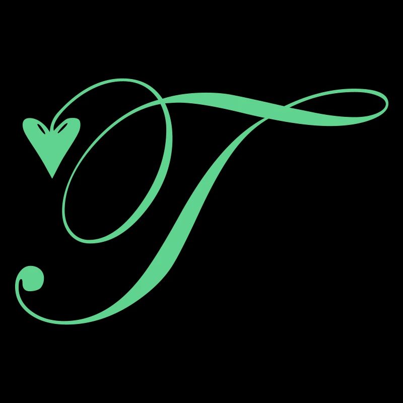 Monogramm T Herz Ranke