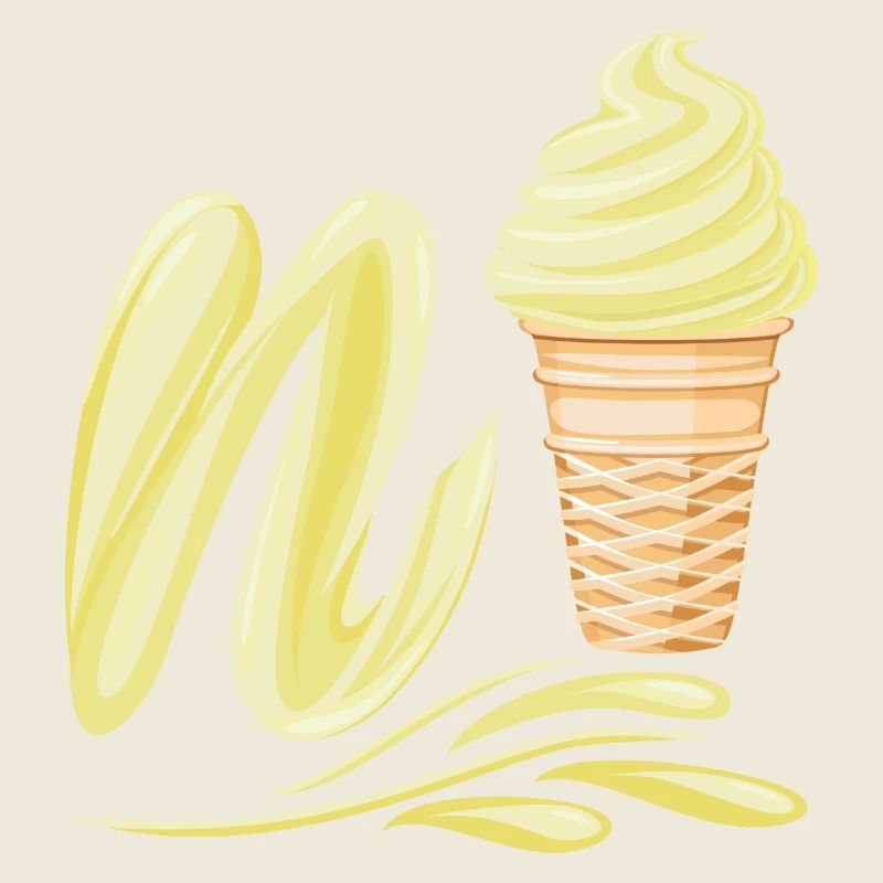 N'ice Softeis-Emoji mit Buchstaben N Vanille