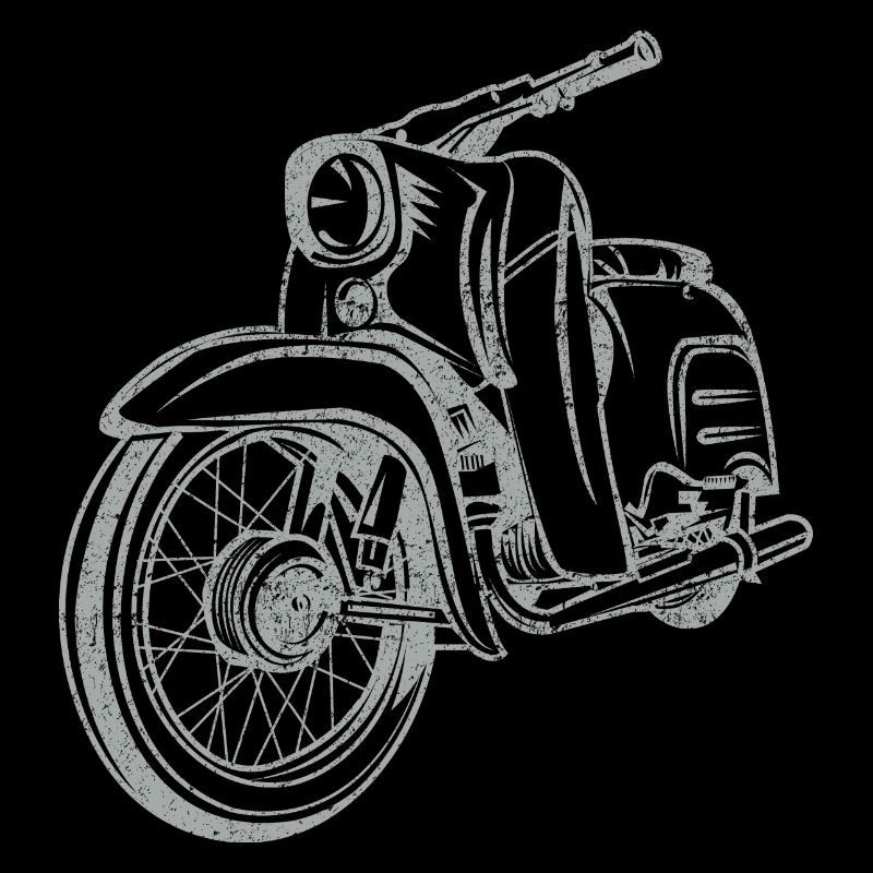 Simson Schwalbe KR51 Vintage Lineart Silhouette