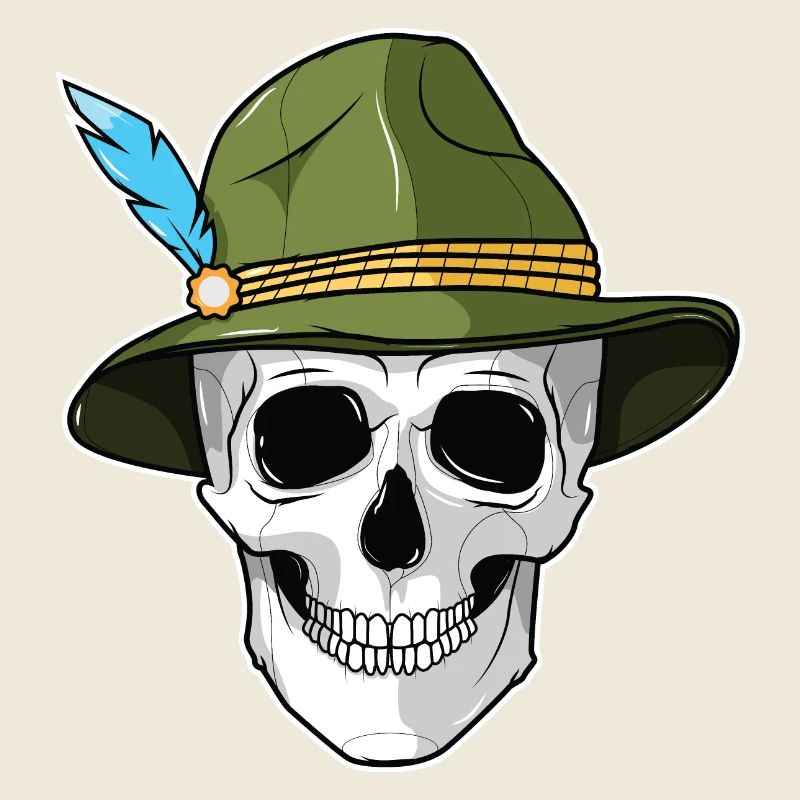 - Totenkopf mit Filzhut