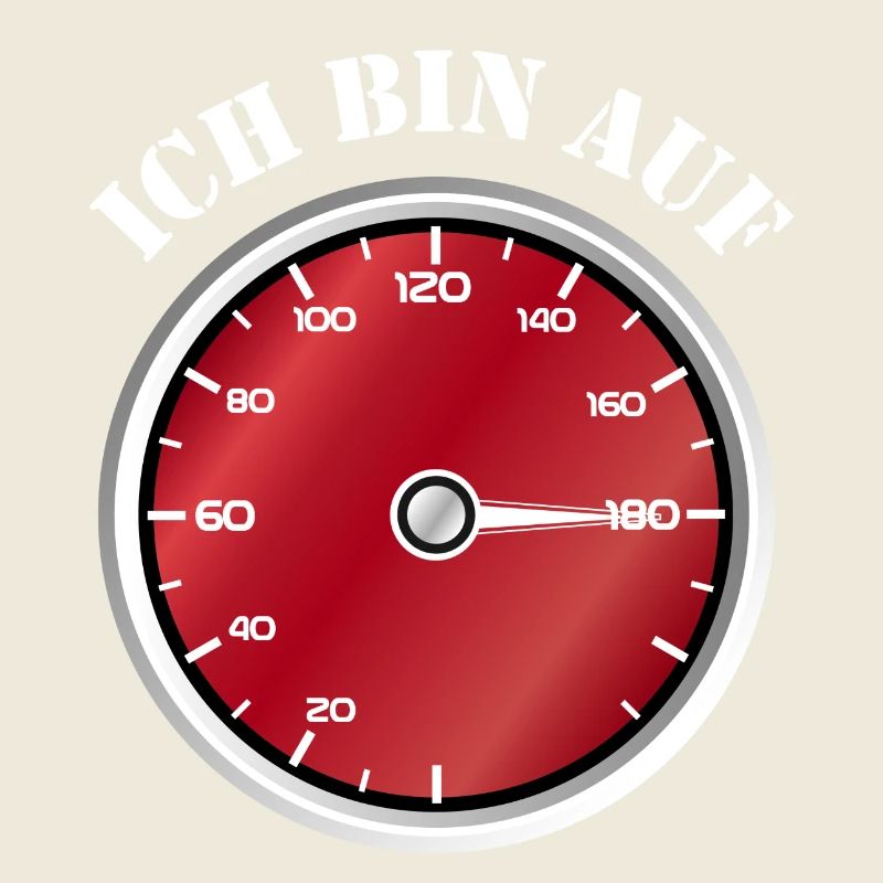 Roter Tacho Ich bin auf Geschwindigkeit