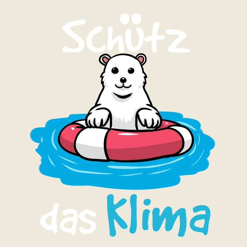 Schützt das Klima Eisbär Baby Comic Cartoon