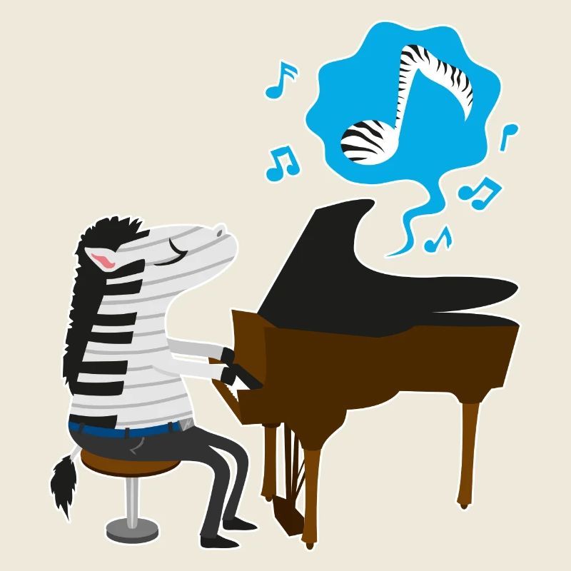 Ein Zebra spielt Klavier