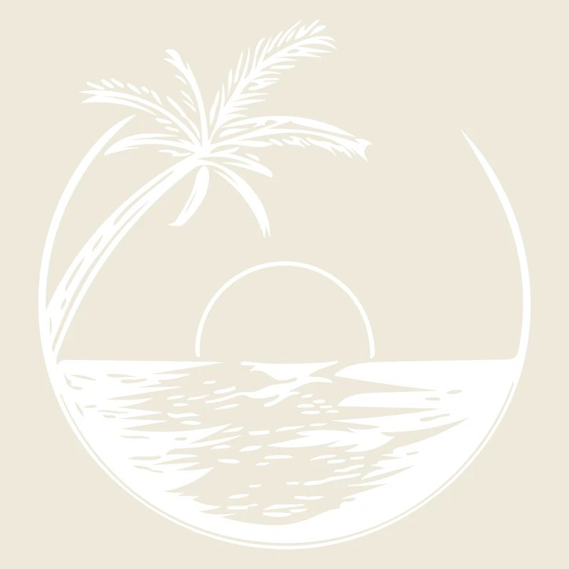 Coucher de soleil avec palme - Vector Style