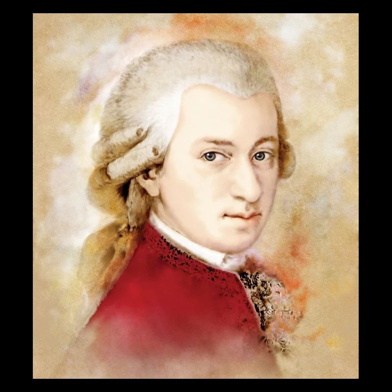Wolfgang Amadeus Mozart dans un style aquarelle