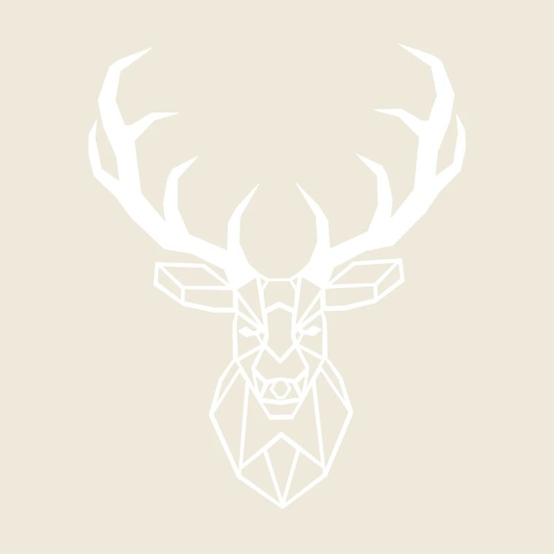 White Geometric Deer