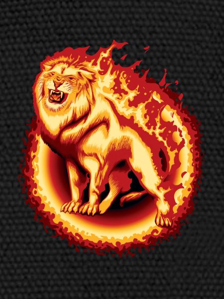 Lion en feu
