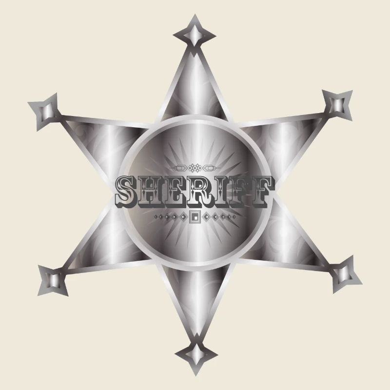 extraordinaire étoile de shérif argentée