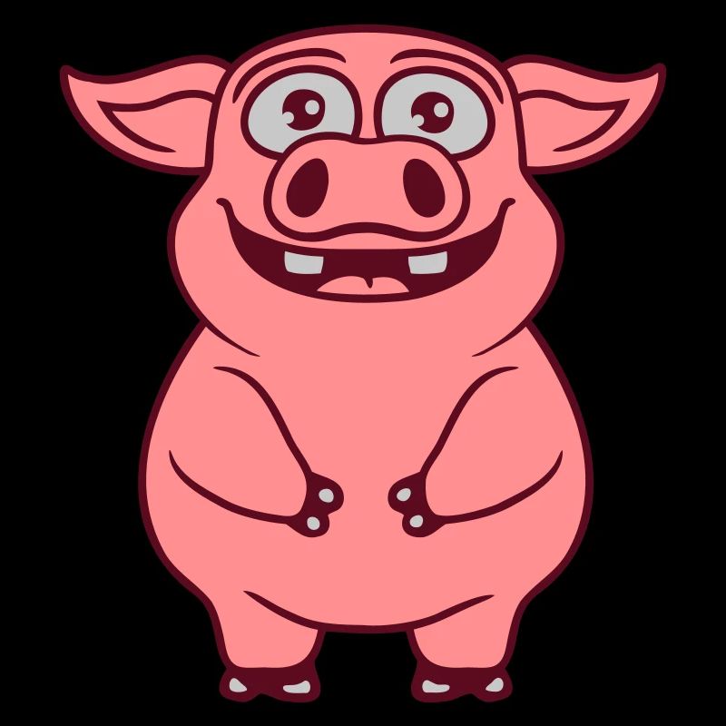 Drôle de petit cochon heureux