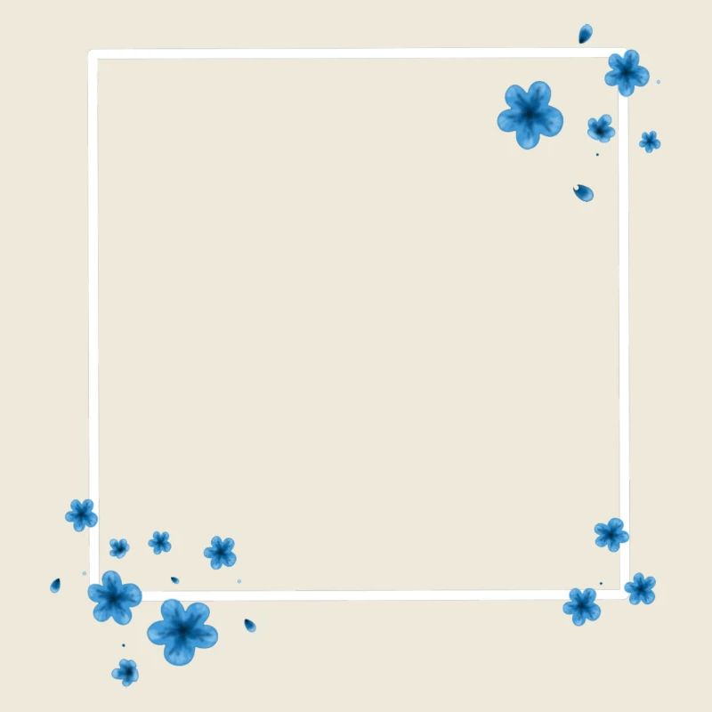 Square Flowers Blue
