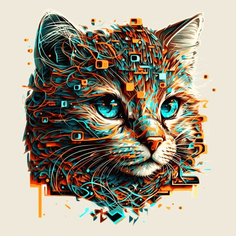 Baby Kitten Katzengesicht in Vector Optik