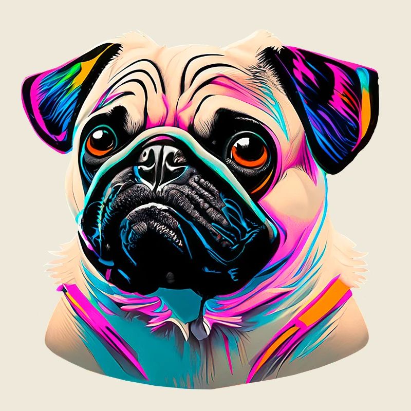 Mops Kopf Pug Graffiti