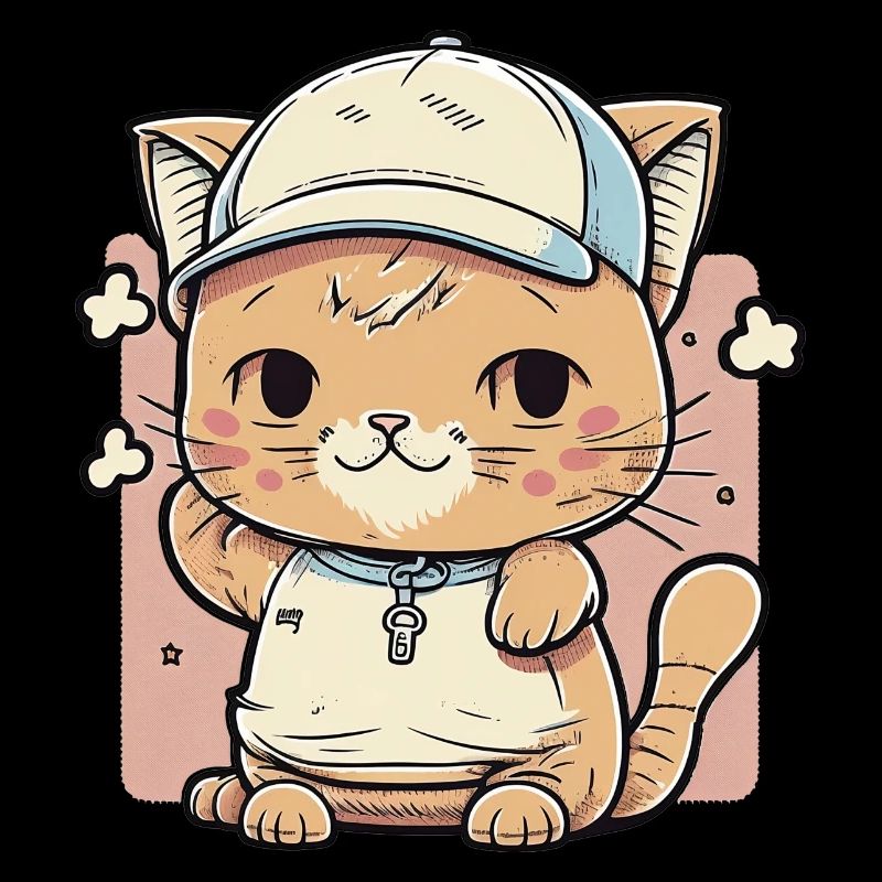Chat mignon portant un chapeau 2