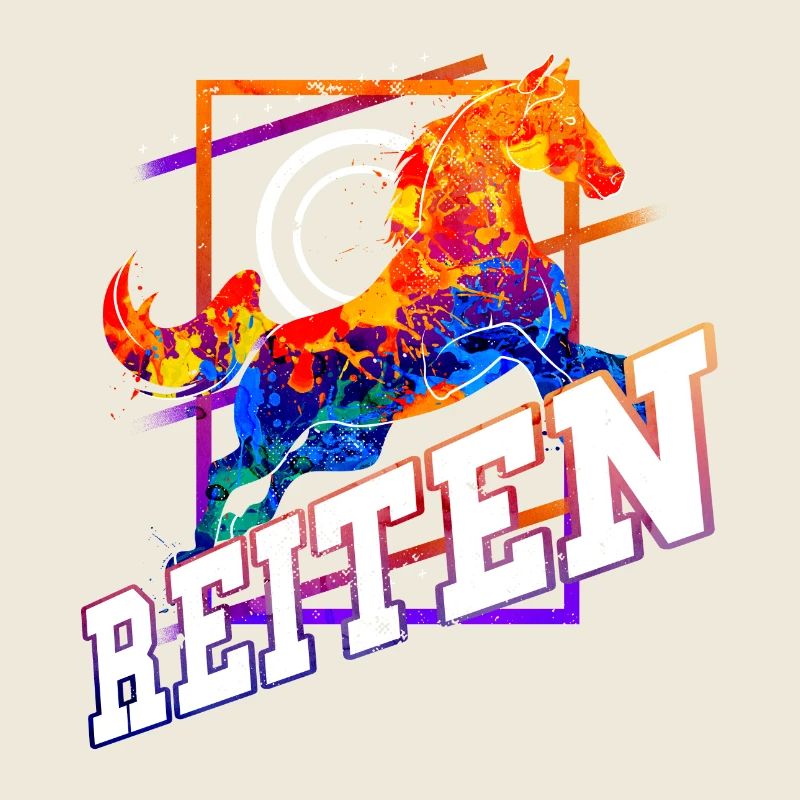Reiten Reiter Pferd Springen Sport Bunt Vintage