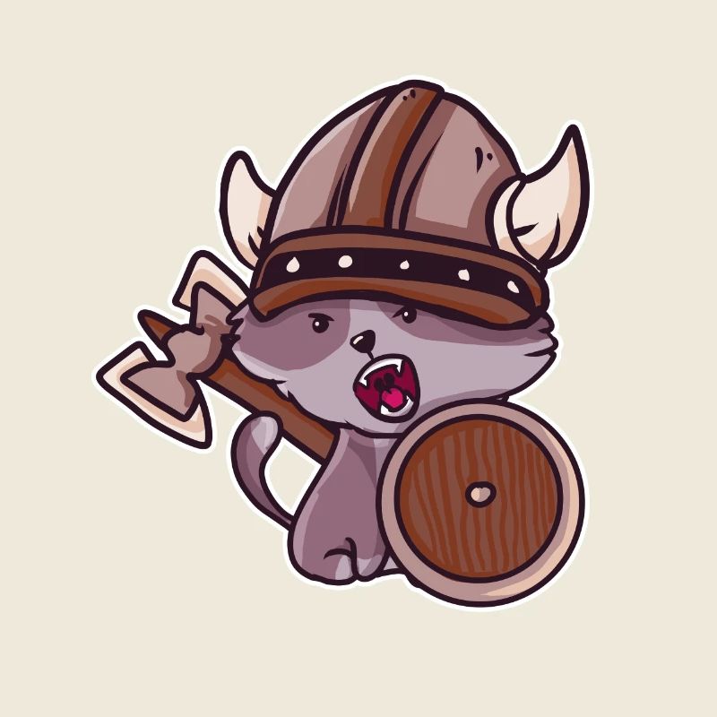 Wikinger Katze Kinder Valhalla Krieger