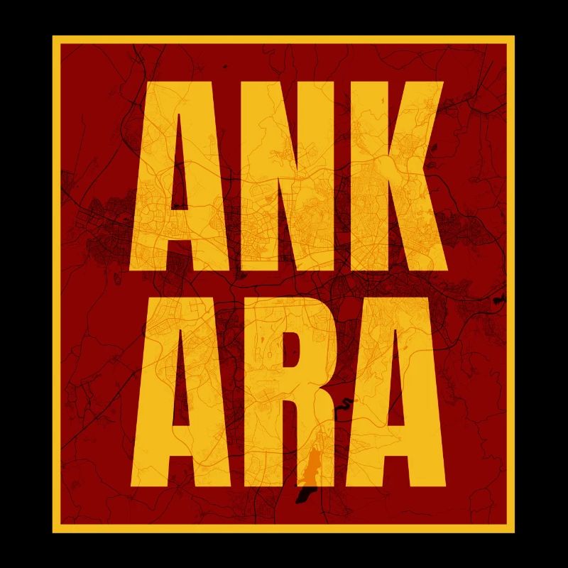 Ankara Großbuchstaben Gelb Rot