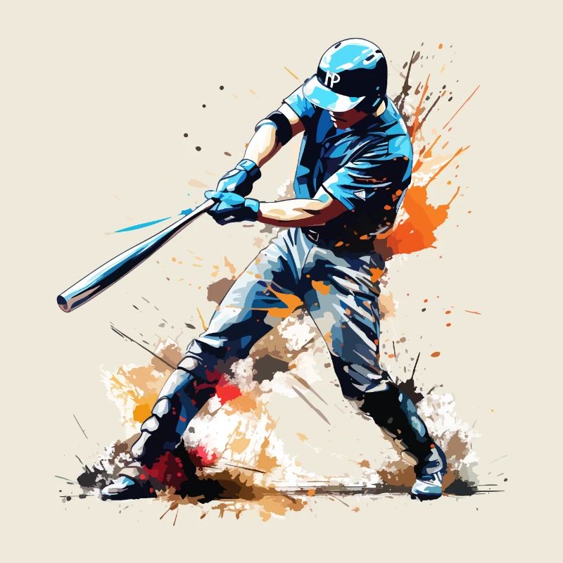 Baseball Baseballspieler Home Run Schläger Splash