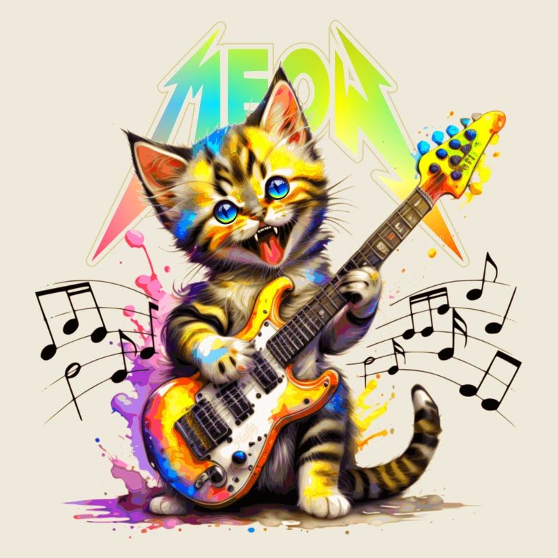 Chaton Meow Métal - Arc-en-ciel