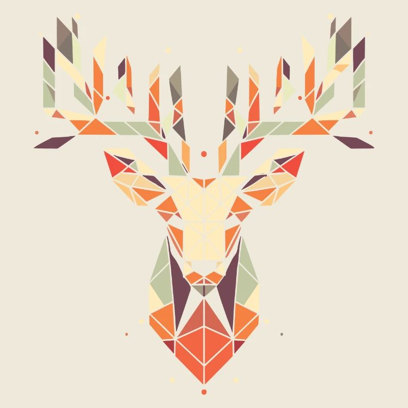 Hirsch Geweih Vektor Polygon Logo