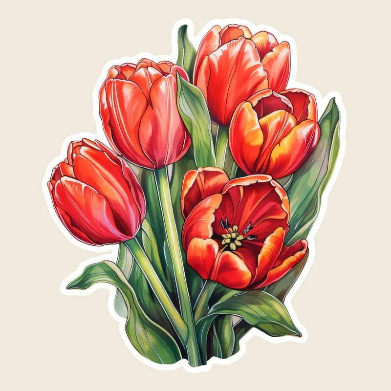 Tulipes 5 Fleurs