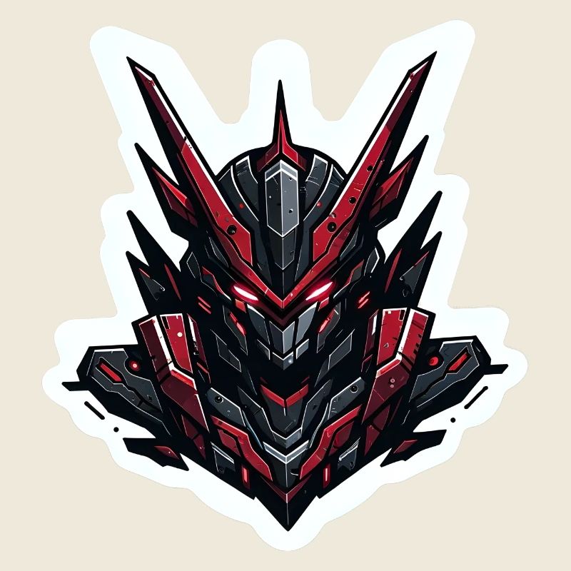 Kampfmech Cyber Mech-Krieger-Emblem Sci-Fi-Roboter