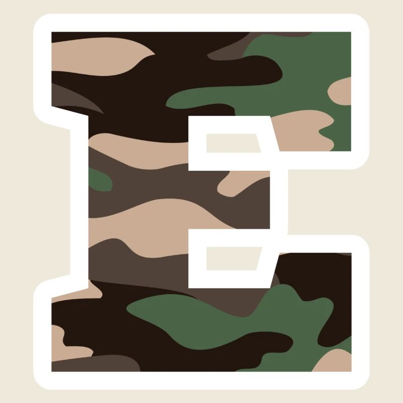 Buchstabe E Militärische Tarnung - Geschenkidee