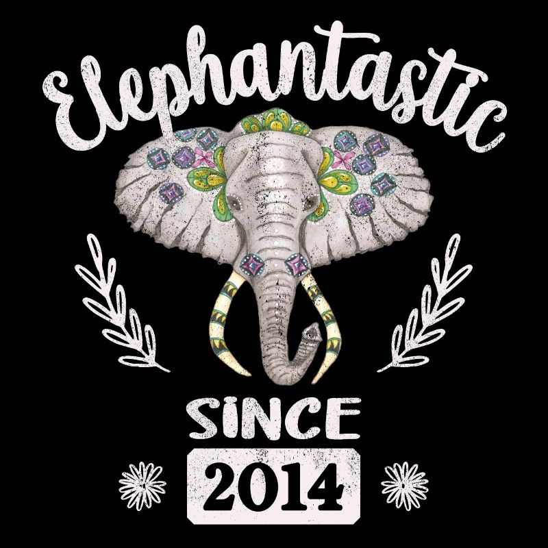 Elephantastic since 2014, Elefantenkopf geschmückt