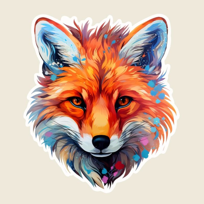 Fox head coloured