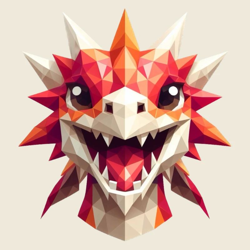 Un dragon qui rit dans le style polygonal