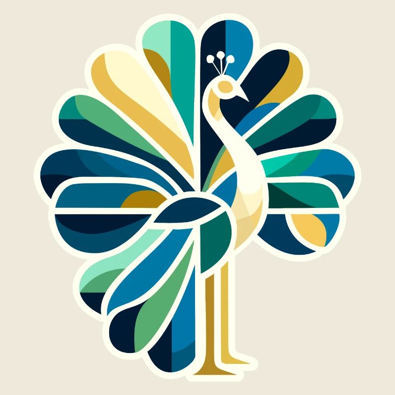 Abstract peacock with bright colors