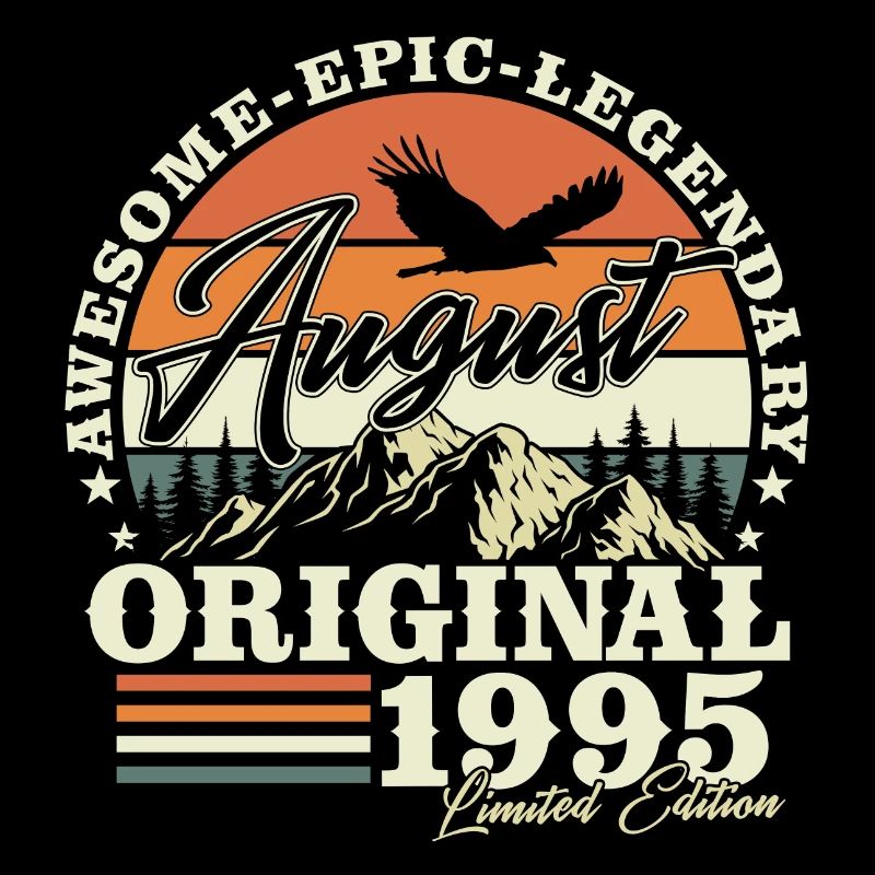 Août 1995 Vintage Rétro Anniversaire