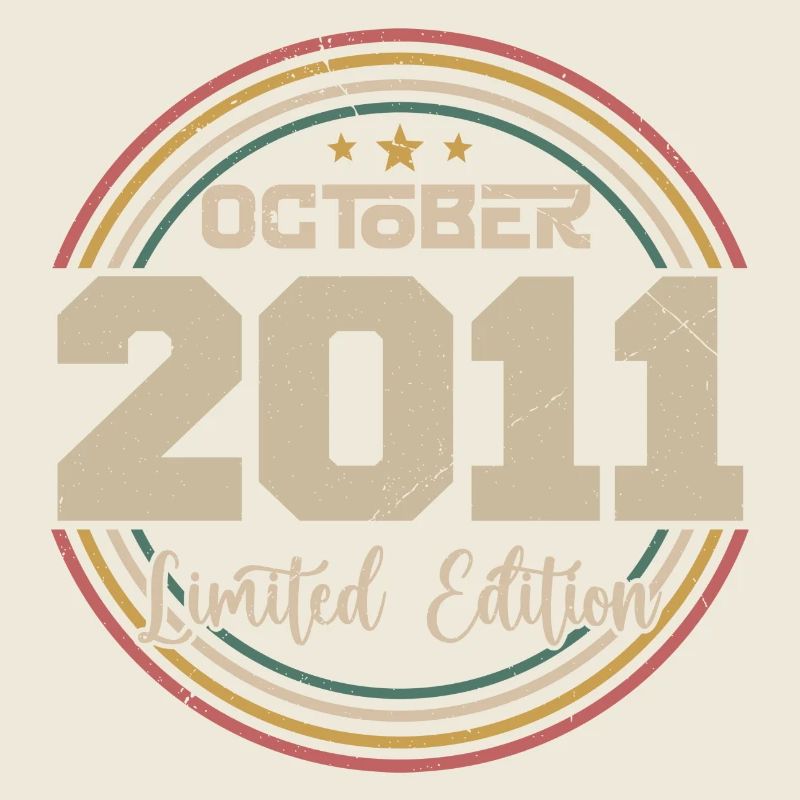 Né en octobre 2011 Retro Anniversaire Octobre 2011