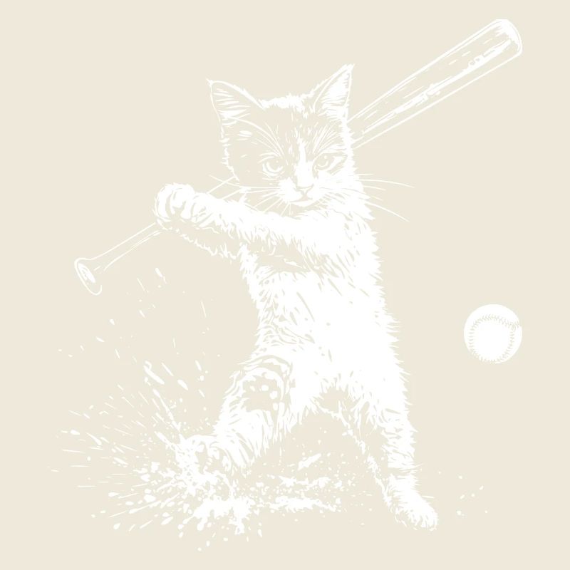 Lustige Katze Baseball
