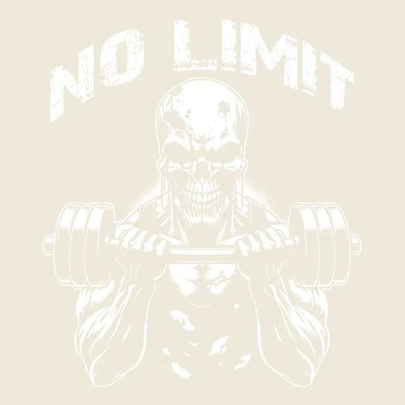 Crâne de musculation No Limit Workout avec haltère