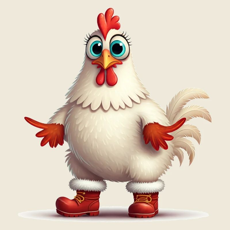 Poule fougueuse avec bottes