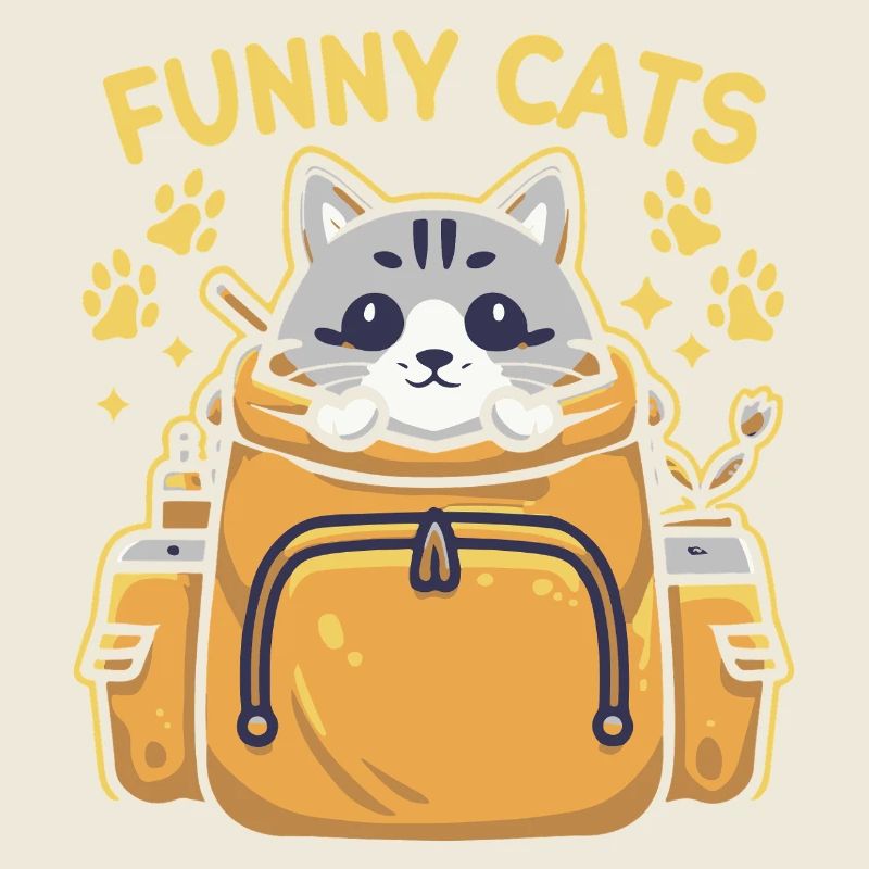 Funny with a cat looking regal in the backpack