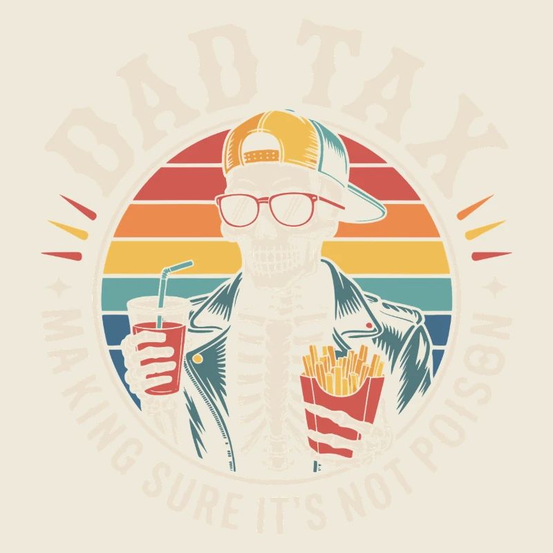 Funny Dad Tax Skeleton Retro Design