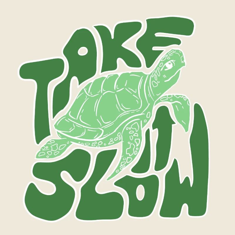 Take It Slow Turtle – Relaxed Ocean Vibes Design